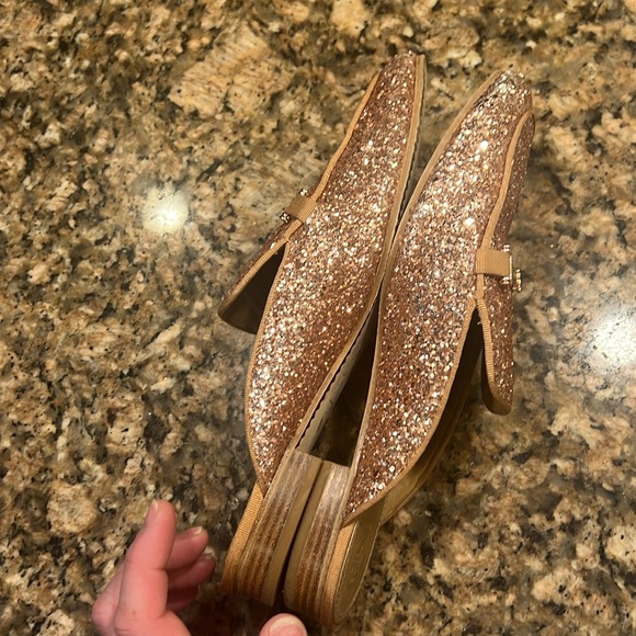 Tory Burch Amelia backless Glitter Mule Size 10M rose gold slide on shoe - Picture 11 of 13